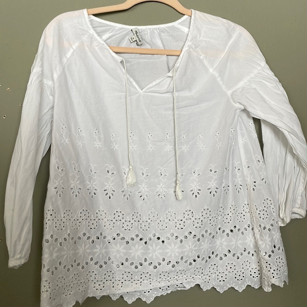 Madewell Lacey embroidered top